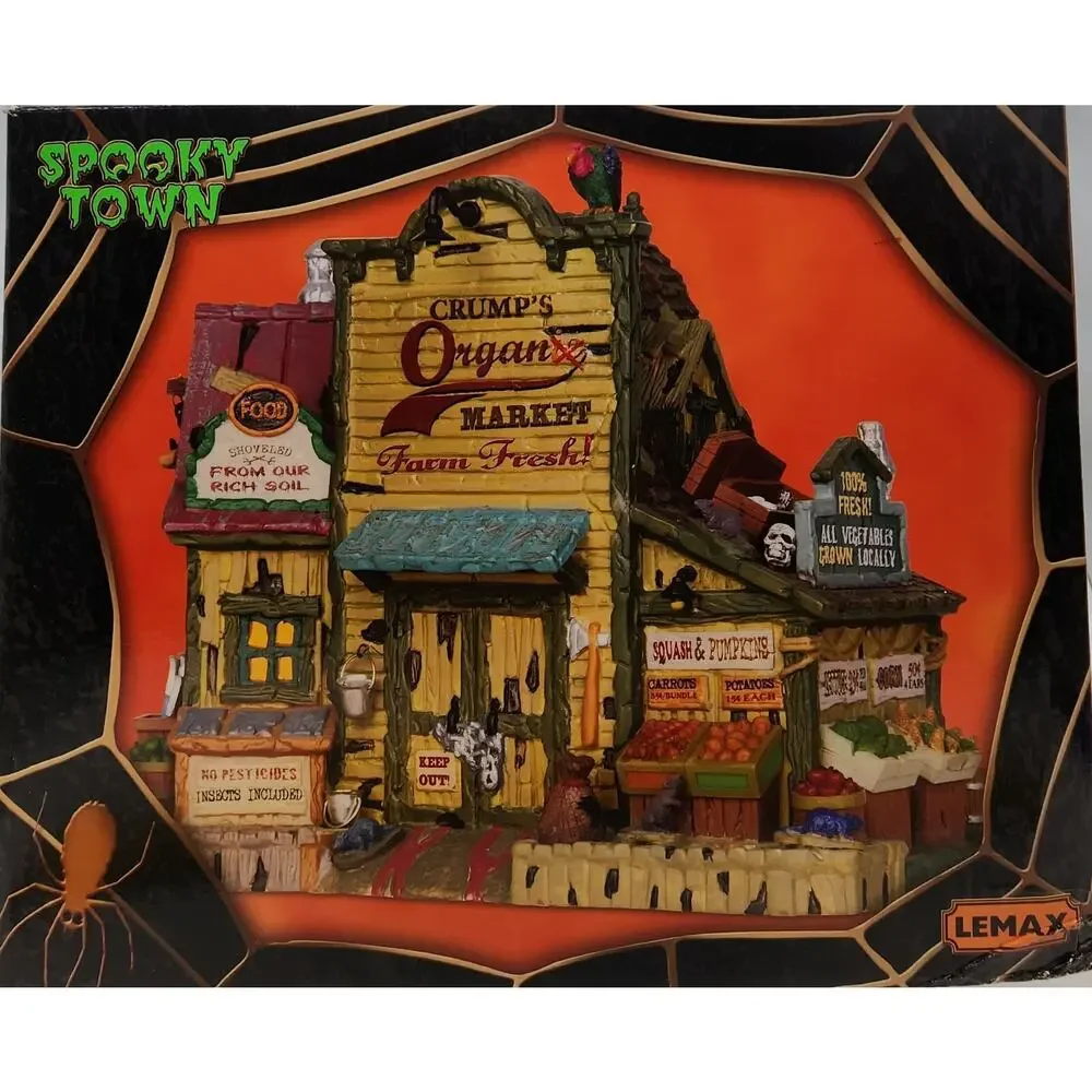 Lemax Spooky Town 2012 CRUMP'S ORGANIC MARKET 25329 LIGHTED HALLOWEEN Building